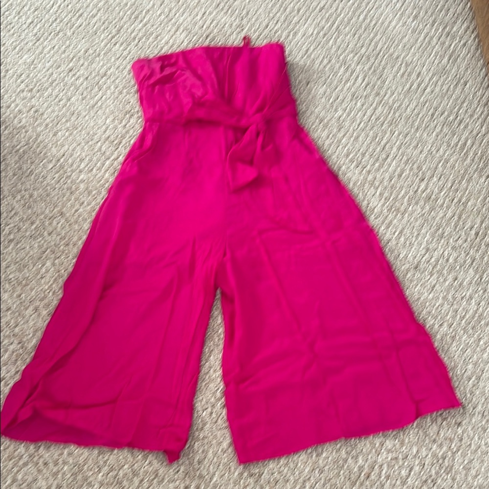 Vibrant Pink Strapless Jumpsuit